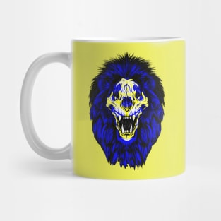 Lion Skull Interactive Yellow&Blue Filter T-Shirt By Red&Blue Mug